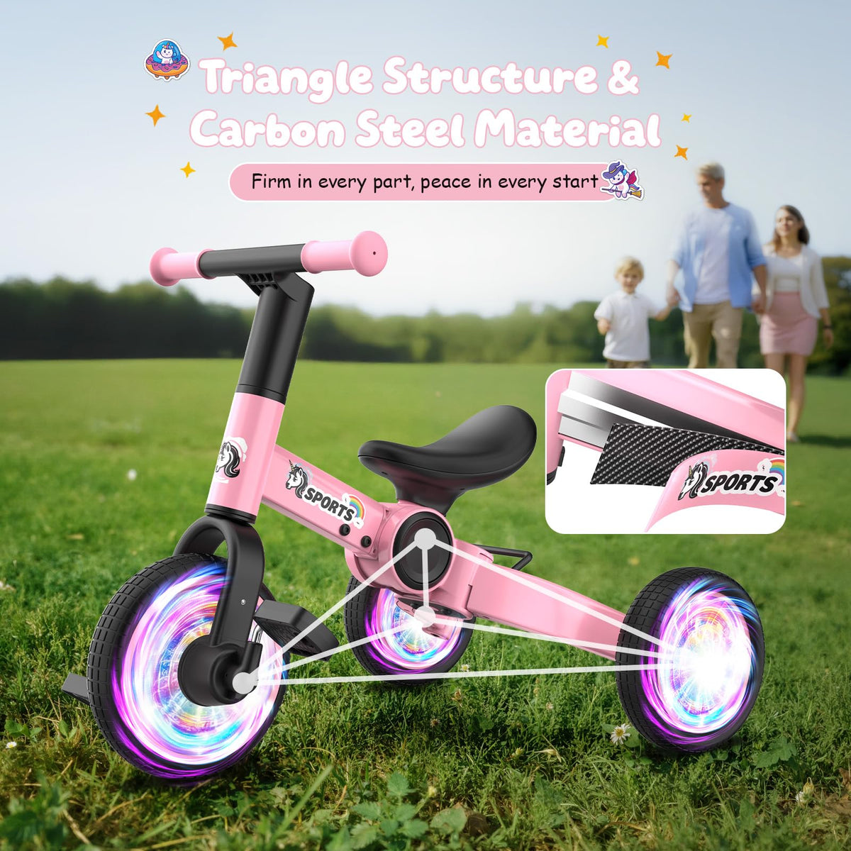 3 in 1 Toddler Balance Bike with Removable Pedals I101534