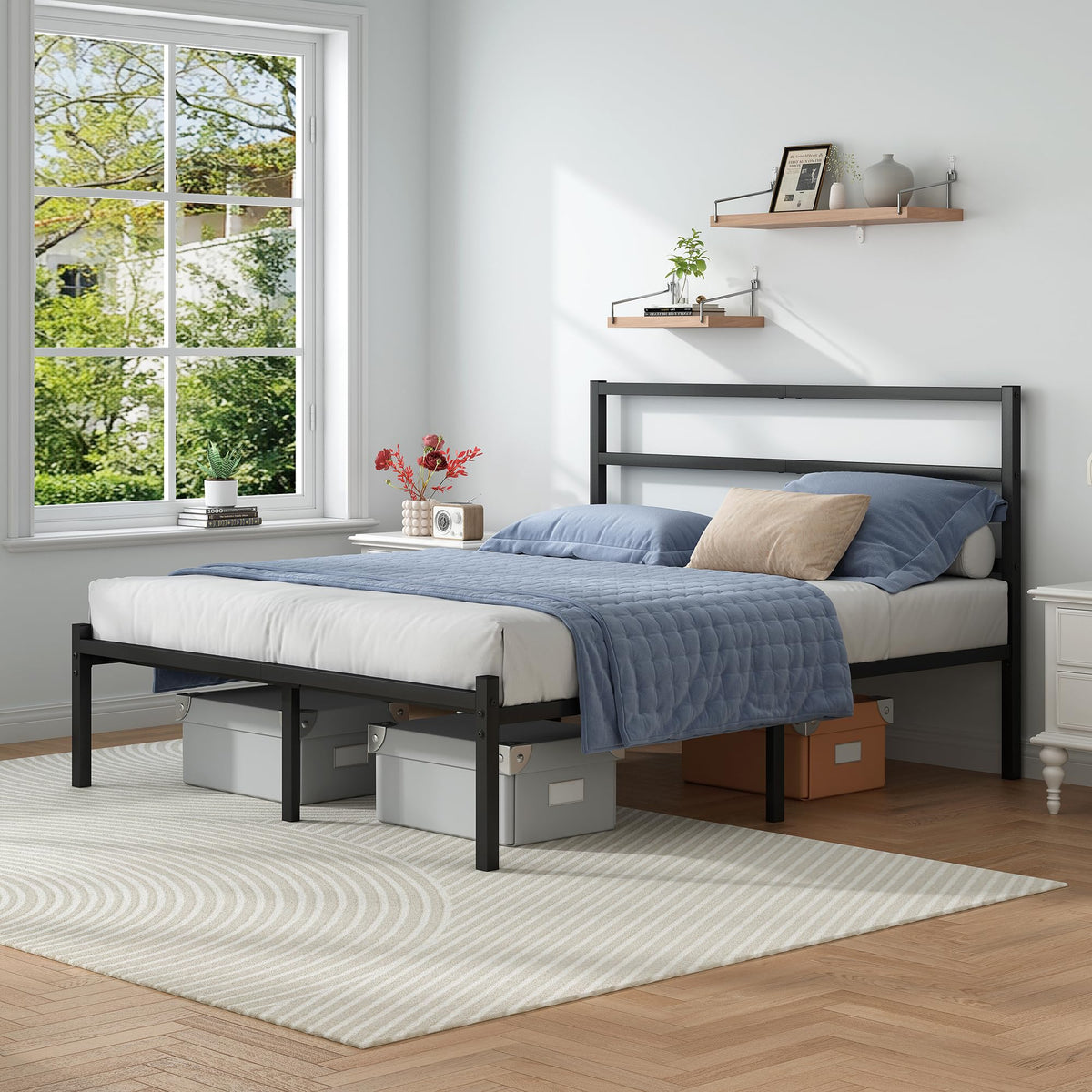 Black Full Size Bed Frame K566