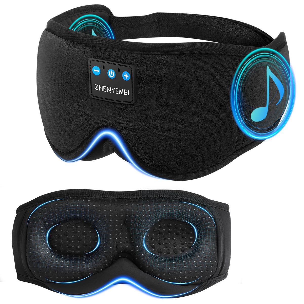 Black Bluetooth Sleep Mask with Headphones L76937