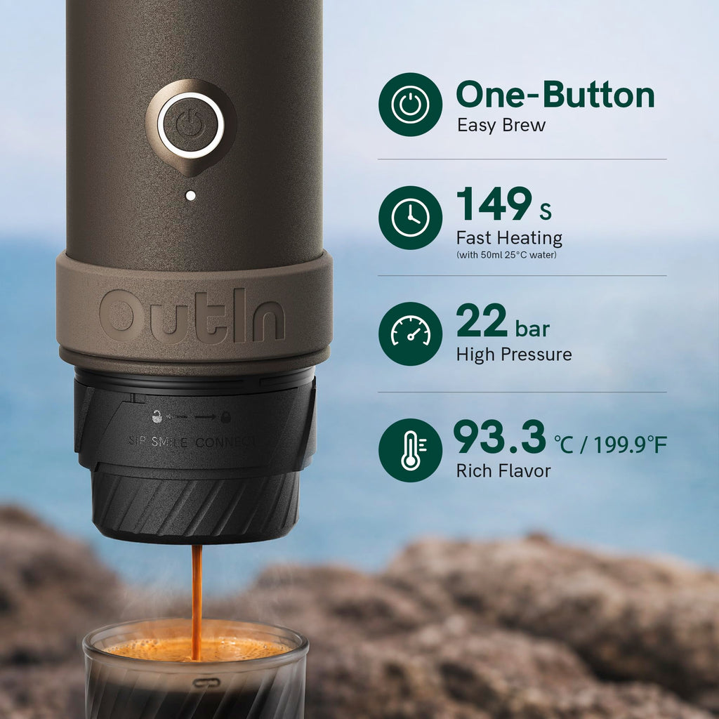 Portable Electric Espresso Machine with Self-Heating D1187