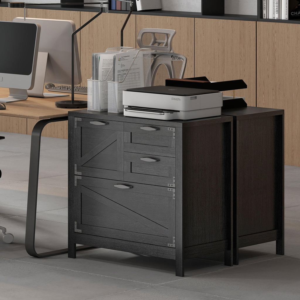 Black 4 Drawer File Cabinet A871
