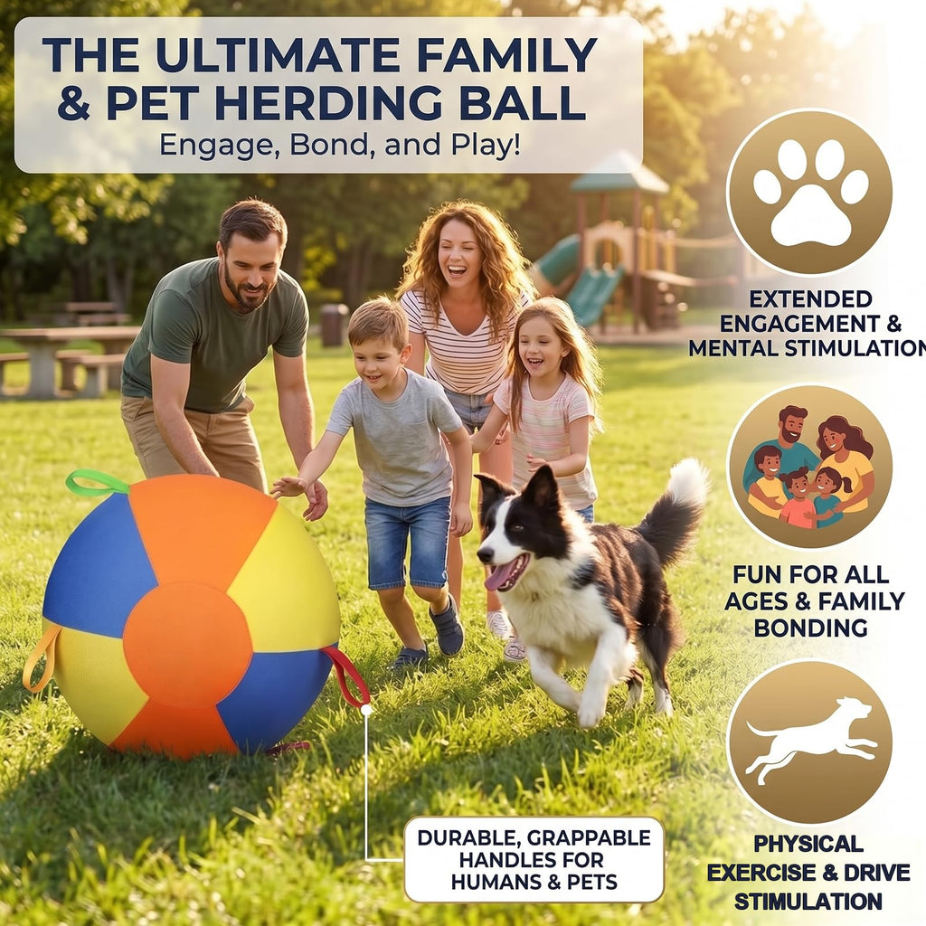 Inflatable Dog Ball with Handle Cover & Pump 18in M817108