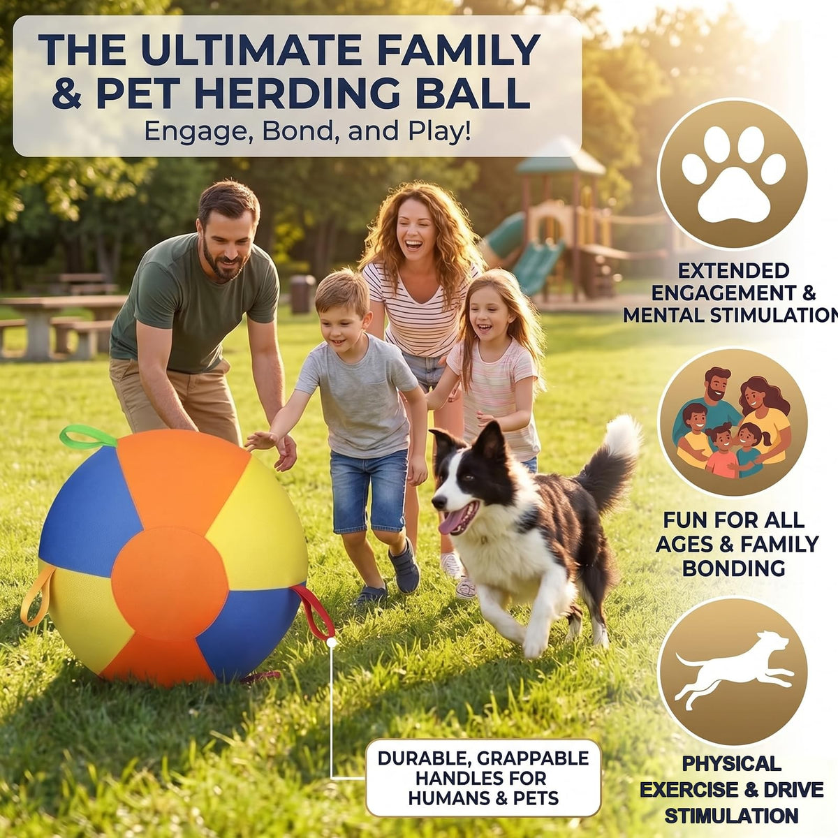 Inflatable Dog Ball with Handle Cover & Pump 18in M817108