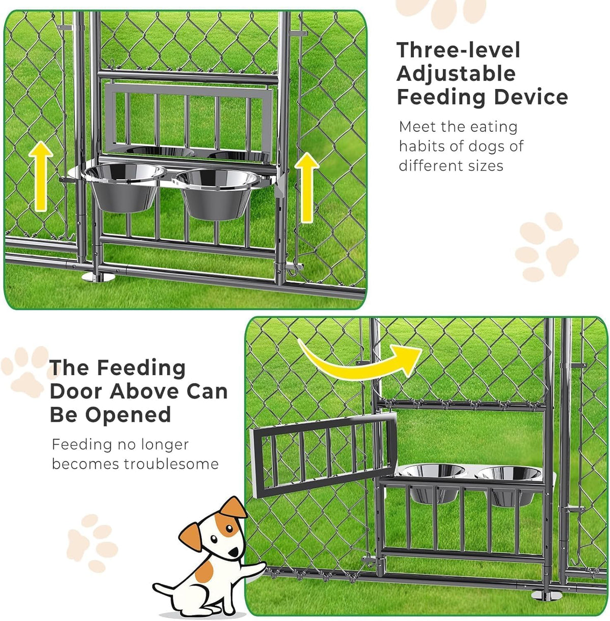 10x15FT Galvanized Outdoor Dog Kennel Q3385