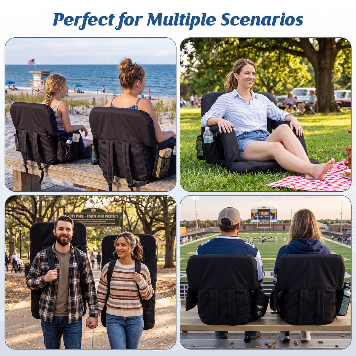 25” Extra Wide Stadium Seats with Back Support 2 Pack Q424
