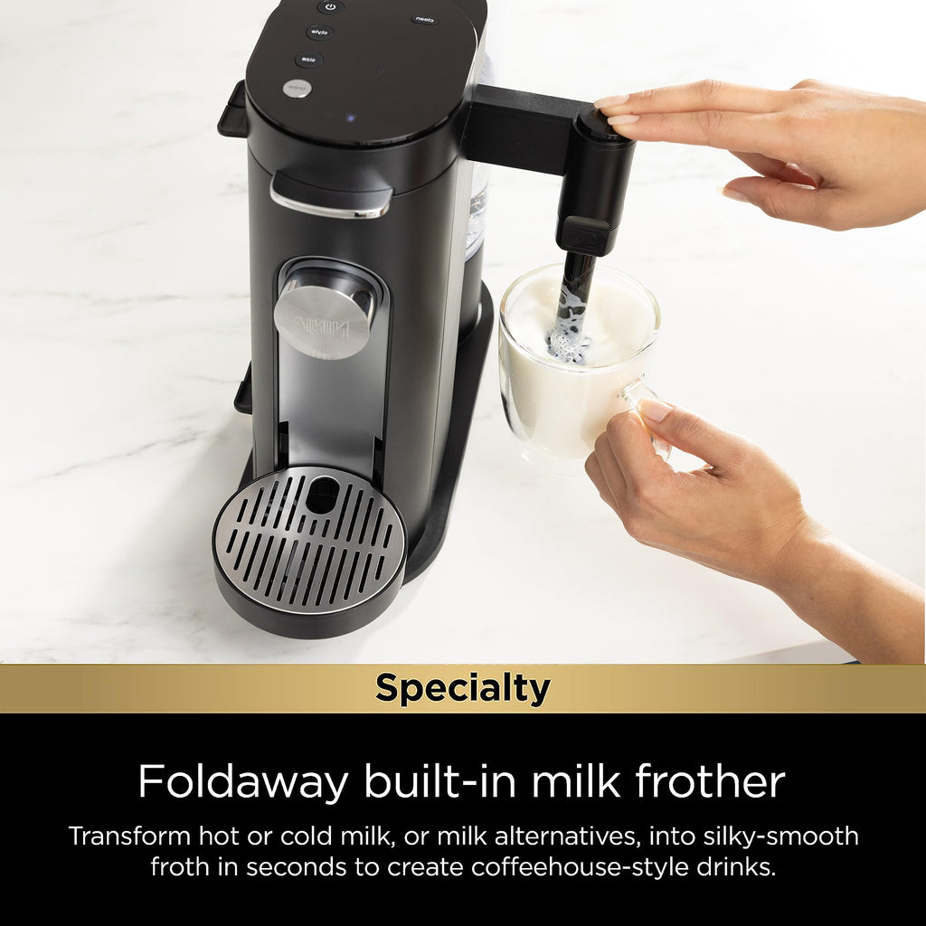 Single-Serve Coffee Maker with Milk Frother, Black F368828