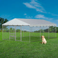10x15FT Galvanized Outdoor Dog Kennel Q3385