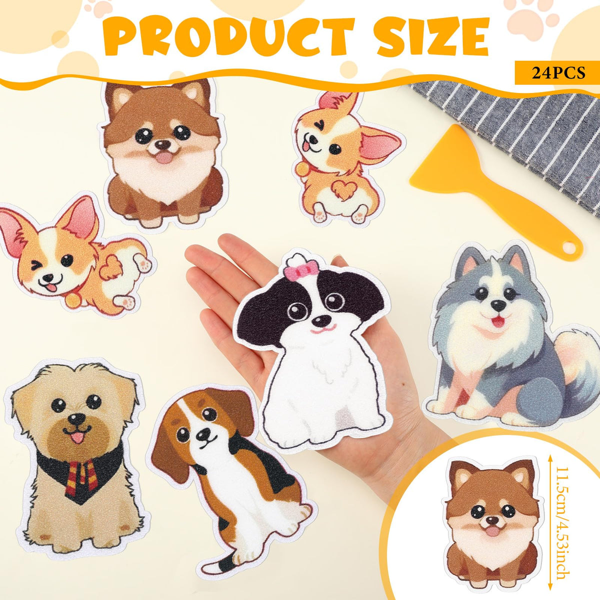 24 Pcs Dog Bathtub Non Slip Stickers N3555
