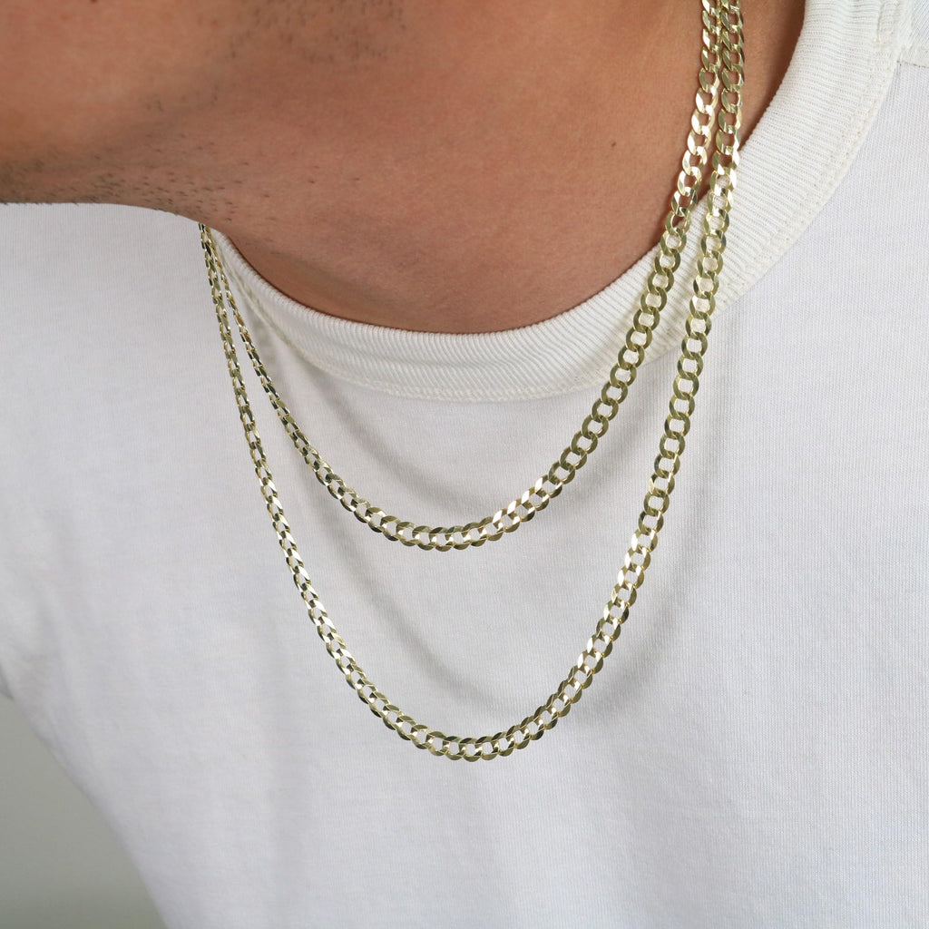 10K Yellow Gold Cuban Curb Link Chain Necklace P900