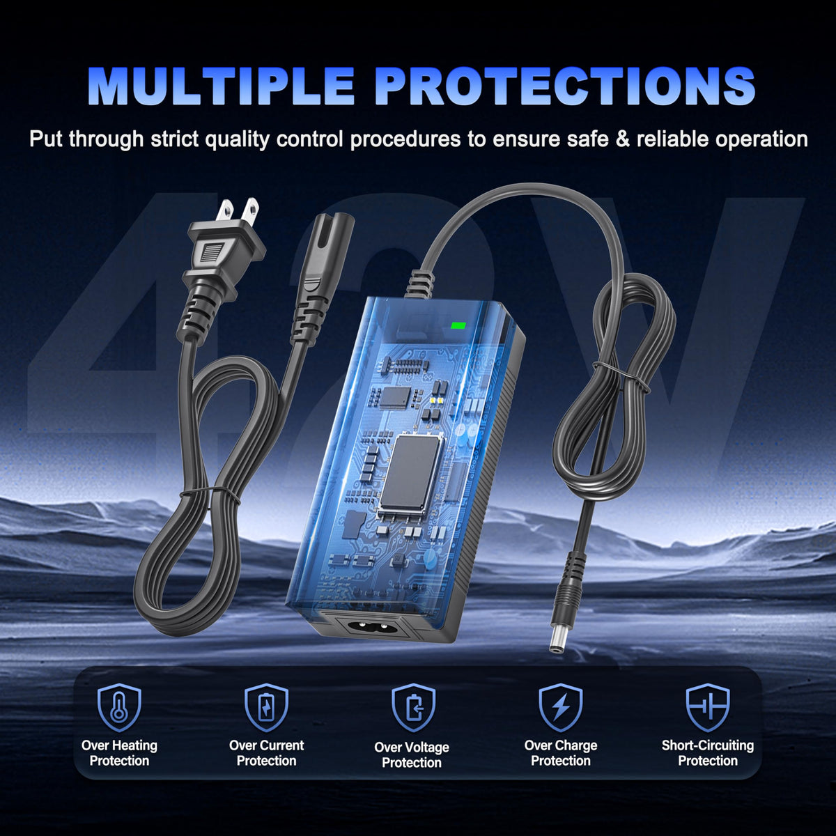 42V 2A Charger Power Cord F467