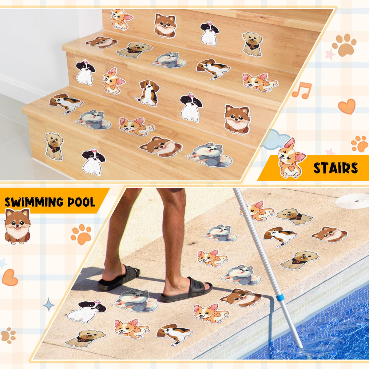 24 Pcs Dog Bathtub Non Slip Stickers N3555
