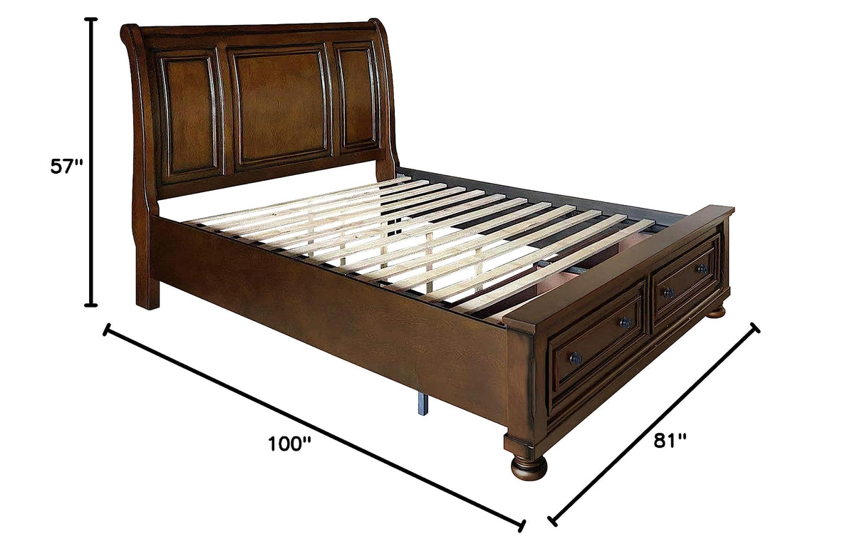 Cherry Sleigh Platform Bed, Cal King H945269