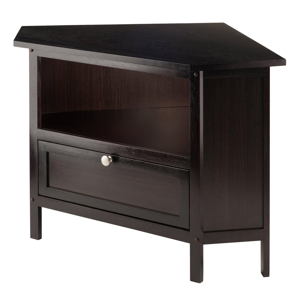 Compact Espresso Corner TV Stand R1835