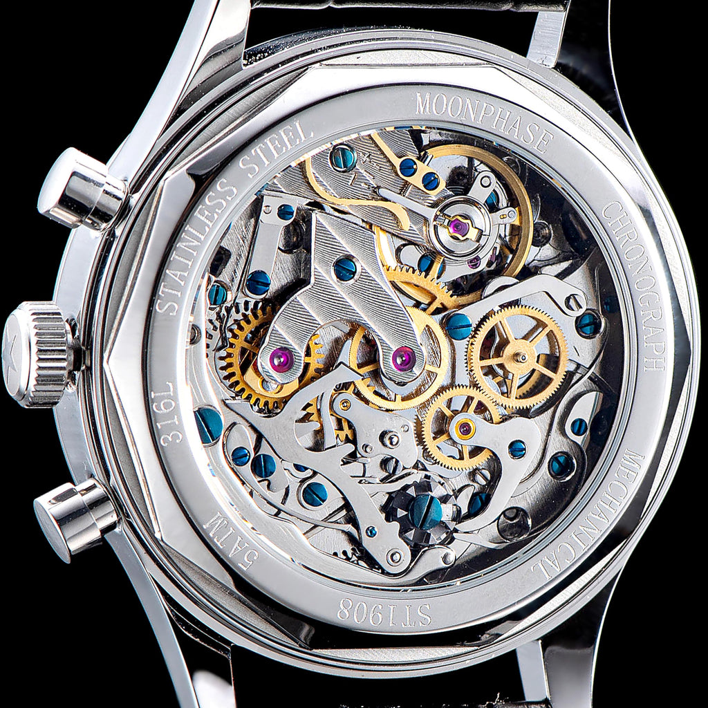 40mm Mechanical Chronograph Mens Wrist Watch E2390