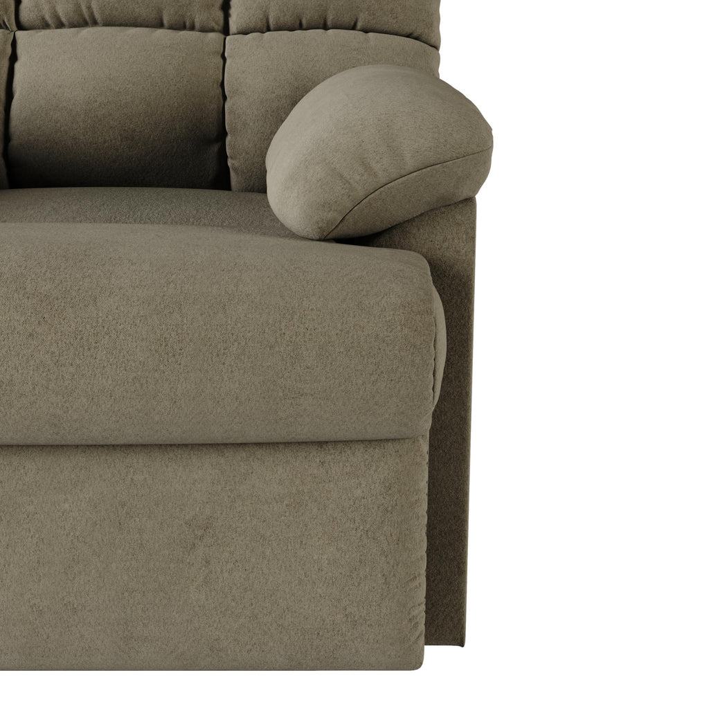 Velvet Swivel Rocker Recliner Chair with Adjustable Backrest and Footrest P731911