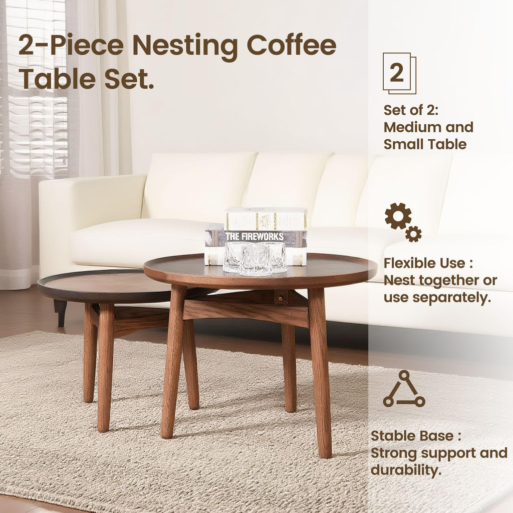 24 Round Solid Oak Coffee Table O191
