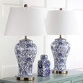 White Blue Ceramic Led Table Lamp Set of 2 J311221